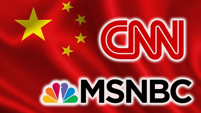 China Flag MSNBC CNN