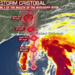 Cristobal strengthens to Tropical Storm, should make landfall Sunday