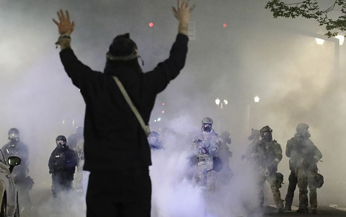 More than 2,000 Portland demonstrators take to street for 57th night in a row, clash with feds