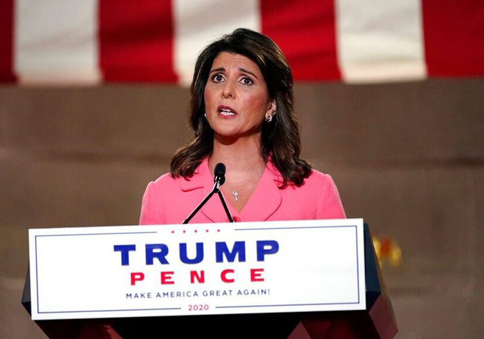 Nikki Haley after RNC speech says she is open to rejoining Trump administration