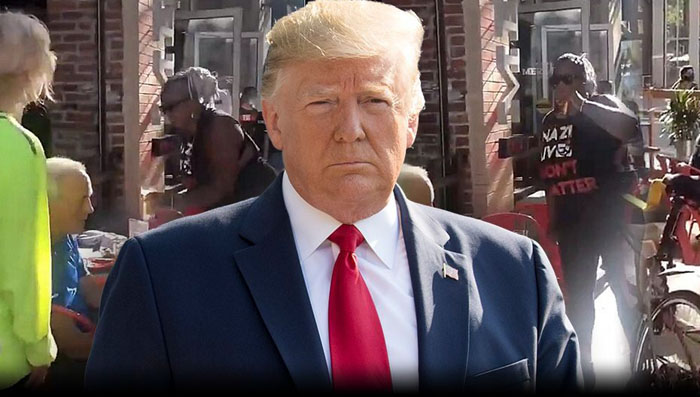 Trump slams Democrats over 'thuggery' as video appears to show protesters harassing elderly couple