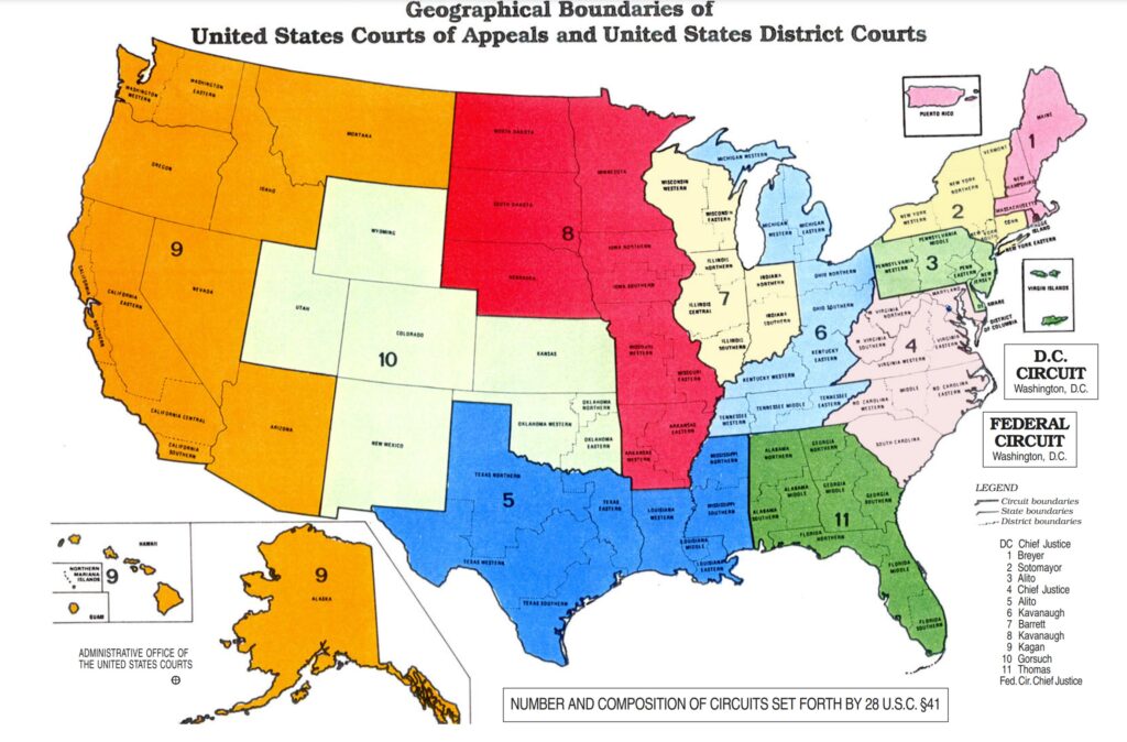 Supreme Court Re-Structures Justices for each Circuit 2 SCOTUS CircuitMap