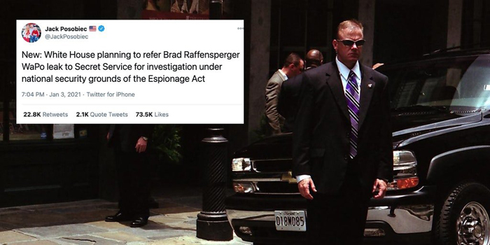 White House Planning to Refer Brad Raffensperger to Secret Service for Investigation Under the Espionage Act