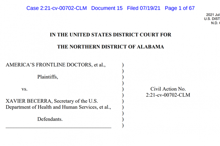United States District Court: COVID-19 is all "Hype" - No worse than Flu - No need to Mask or Lockdown -VACCINES KILLED 45,000 so far!