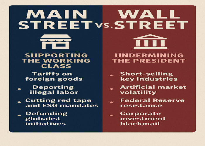 Wall Street vs. Main Street: How Global Elites Are Sabotaging President Trump’s Second Term and Betting Against the American People