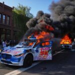 Cars Set on Fire as LA Protests Intensify on Third Night | USNN World News Cars Set on Fire as LA Protests Intensify on Third Night