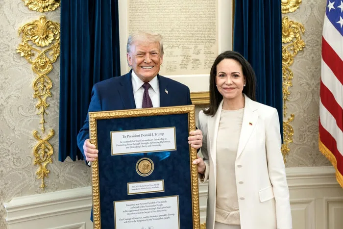 Venezuela’s Machado Gifts Trump Her Nobel Peace Prize Medal